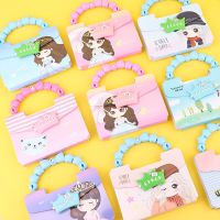 小学生手提密码本子可爱卡通带锁笔记本日记本男女生日礼物小本子 随机图案-手提款 1本（图案随机）送尺子+小星星折纸