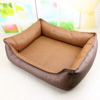 狗窝夏季沙发窝宠物凉席藤窝大中小型泰迪通用型可拆洗四季狗狗窝 咖啡色沙发窝 S-小型