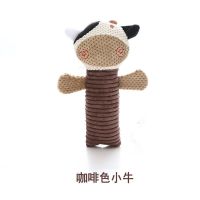 宠物用品小型犬狗狗泰迪贵宾比熊小狗幼犬发声耐咬磨牙毛绒玩具 棕色小牛