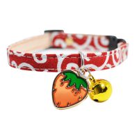 宠物脖子铃铛猫项圈可爱猫咪小型犬小狗小猫饰品可调节狗项链脖圈 红色唐草项圈 XS(建议3-6斤用)