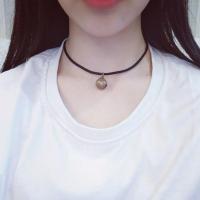 周周小可爱同款小铃铛手工复古蜡绒绳项链锁骨链项圈学生闺蜜礼物 黑绳一根[不加铃铛]