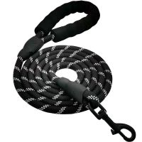 反光狗狗牵引绳小中大型犬背心式胸背带泰迪斗牛边牧狗链子带项圈 黑色(单根狗绳) S号(适合3--8斤狗狗)