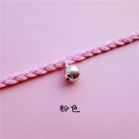日韩软妹子萝莉可爱粉色少女心麻花编织铃铛项圈锁骨链学生女饰品 粉色