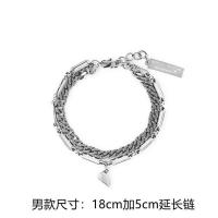 KILLWINNER怦然心动情侣手链一对潮牌钛钢叠拼接磁铁爱心相吸刻字 怦然心动手链【可免费刻字】 男款