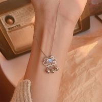 月光石平安长命锁项链女学生韩版简约气质ins锁骨链不掉色原宿风 月光石平安锁[普通包装]