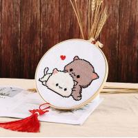 卡通十字绣2019新款小件手工简单线绣刺绣2020小幅挂件自己绣新手 无流苏+无绣棚+无挂绳 小刺猬25*20厘米