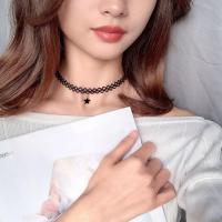 脖子饰品黑色五角星项链锁骨链女学生项圈脖子链choker项链女潮人 五角星