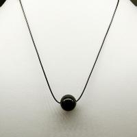 玛瑙吊坠民族风百搭锁骨项链男士女日韩复古简约个性学生黑绳饰品 黑玛瑙(可调大小)皮绳