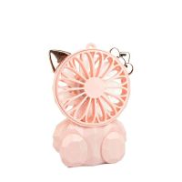 Hello Kitt挂脖便携风扇LED灯小风扇USB迷你风扇静音学生小风扇 粉红色 Hello Kitt