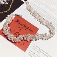 手工编织百搭仿珍珠颈链 冷淡风小众锁骨项链CHOKER女