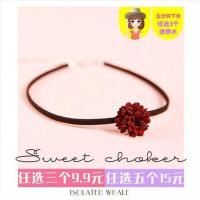 choker山茶花款项链项圈韩国脖子饰品颈带性感脖链蕾丝锁骨链少女 主图款 山茶花少女112