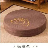 莲花蒲团打坐垫禅修垫榻榻米地上坐垫拜垫拜佛垫家用跪垫拆洗椅垫 咖啡色 直径30CM高6CM无刺绣儿童款