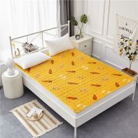 法兰绒床垫冬季保暖防滑学生单人宿舍双人家用铺榻榻米可水洗机洗 黄色萝卜 0.9米宽-1.95米长