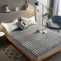 法兰绒床垫子双人家用睡垫榻榻米加厚防滑褥子宿舍单人折叠床褥子 高冷灰 90x200cm