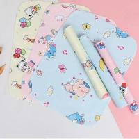 新生儿婴儿水晶绒隔尿垫双面防水透气可洗防尿床垫成人护理月经垫 黄色（花型随机） 25x35(1条试用装）