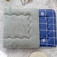 加厚羊羔绒床垫软垫家用榻榻米宿舍单人学生寝室床垫子床褥垫被子 A面羊羔绒B面格调磨毛-灰色双面可用 [四季3厘米]70*