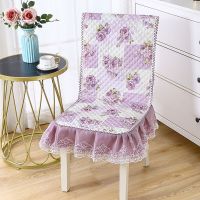 连体椅子套罩坐垫椅子垫子餐椅垫加厚椅垫家用椅子套防滑屁垫靠背 富贵花紫连体 连体椅子套（需要几个拍几个）