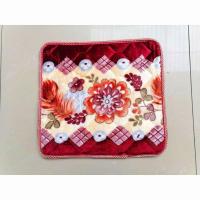 冬天联邦椅实木沙发座垫毛毯坐垫冬季办公室春秋椅坐垫加厚防滑垫 牡丹花红色 单垫50*50方垫一个