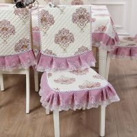 座垫椅垫餐桌椅套装家用简约现代餐椅垫茶几布通用餐桌布椅垫坐垫 欧花紫色 一座+一靠