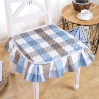 四季通用防滑餐椅垫坐垫椅垫餐椅坐垫单垫中式椅垫家用餐厅椅子垫 浪漫格子-咖色