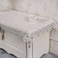 欧式电视柜桌布蕾丝布艺长方形客厅梳妆台鞋柜长条桌布防尘盖巾罩 白花边款(圆花边) 长方40*80cm