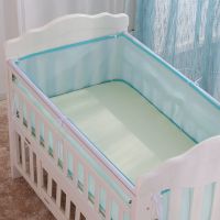 品澜婴儿童3D床围夏季透气网防撞围宝宝拼接床围挡布床上用品套件 绿色3D床围(不含内芯) B段[总长250cm 围三面]