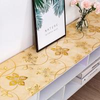 电视柜桌布长方形防水桌垫pvc软塑料玻璃透明北欧茶几垫客厅盖布 紫金花0.8 40*50