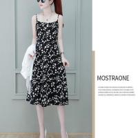 单件/套装连衣裙女夏2021新款洋气减龄法式显瘦碎花吊带裙两件套 黑色吊带裙[注明:单件吊单裙] S 建议(85-95)