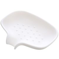 日本导流式香皂座沥水硅胶肥皂盒创意家用浴室洗漱台防滑排水皂托 象牙白