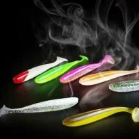 路亚软饵T尾鱼铅头钩假饵套装鳜鱼鲶鱼鲈鱼翘嘴黑鱼软虫假鱼饵 10条[5.5厘米T尾软饵]颜色随机