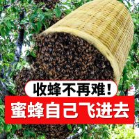 新型收蜂笼招蜂引蜂竹制野外捕蜂器全套工具诱蜂养蜂专用抓蜜蜂笼 [常规款] 竹制收蜂笼 1组[送蜂蜡+王笼*2]