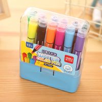 得力汪汪队可水洗印章水彩笔24色36色儿童绘画笔套装幼儿园画画笔 经典款12色/蓝盒