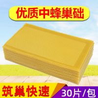 中蜂巢脾巢础养蜂工具全套蜂巢蜂具蜜蜂蜡巢框皮深房巢基意蜂优质 中蜂巢础30片
