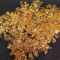 混款保色合金花片 称重卖 diy古风汉服发簪饰品步摇手工材料配件 金色 混款合金花片随机称 100克