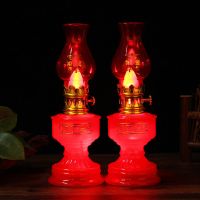 财丁兴旺吉祥灯金玉良缘婚庆LED电池圆柱灯结婚双喜灯烛台财神灯 财丁兴旺电池款 两个装