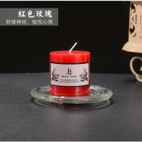 家用去烟除味香薰无烟蜡烛 欧式浪漫创意烛光晚餐不流泪蜡烛 红（玫瑰）+红（玫瑰）+托盘 5x5