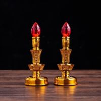 led电蜡烛灯佛前供灯供佛财神长明灯拜神灯插电电池家用电子蜡烛 旺财5寸--18cm（单亮/一对） 电池款