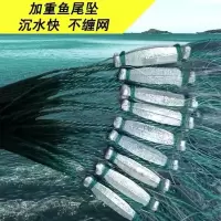 渔网粘网丝网加重三层沉网单层浮网挂子鱼网捕鱼网鲫鱼鲢鱼白条 单层35米长0.8米高6分眼鱼尾坠