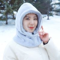 滑雪专利帽子防雾厂家直销骑车防风套头帽包头保暖秋冬季连帽面罩 双面防雾面罩+灰色帽子