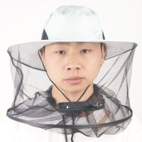 户外防蚊帽子男士遮脸防晒钓鱼帽夜钓透气网纱面罩养蜂防虫防蜂帽 时尚银白(收藏店铺 送收纳袋) 均码(头围56-62CM)