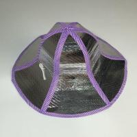 热卖海南大沿草帽男女款潮可折叠遮阳帽农民草帽 L22-紫色-银色小檐款(双面戴) L(58-60cm)