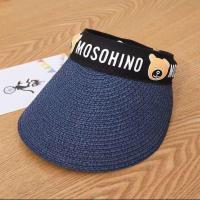 儿童草帽宝宝帽子女遮阳帽太阳帽男童防晒空顶帽女宝宝凉帽夏季潮 (藏青)小熊空顶帽 1-6岁(47-51cm)