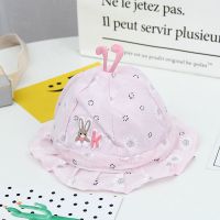 可调节婴儿帽子新生儿可爱超萌秋冬季盆帽棉宝宝0-5个月渔夫帽 可调节双层灰兔粉色0到8个月