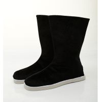 儿童男汉鞋古装靴子古装鞋子汉服靴子男女汉服古风男鞋小生侠客 黑色 26 内长 16cm）