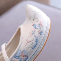 新款女童汉服鞋老北京绣花布鞋中国民族风舞蹈儿童古装表演出鞋 尺码偏大一码 内长=净脚长 23 (鞋内长约15.5cm