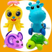 新品趣味发条玩具组合套装婴儿宝小男女孩学爬玩具动物1-2-3-4岁 F:八爪鱼+长颈鹿+乌龟+老鼠 颜色随机搭配
