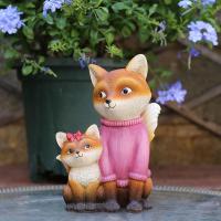 花园装饰 庭院摆件 园艺装饰树脂小动物创意卡通可爱小狐狸摆件 狐狸