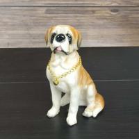 仿真树脂招财狗狗 家居装饰品客厅书房书桌名犬动物创意摆件 圣伯纳