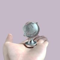 迷你地球仪摆件ins风透明水晶创意可爱桌面书桌装饰玻璃球送礼物 迷你水晶球