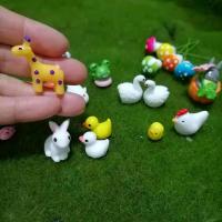 微景观多肉小摆件 可爱迷你小动物花盆盆景装饰 DIY微景 小动物随机5只+5蘑菇瓢虫